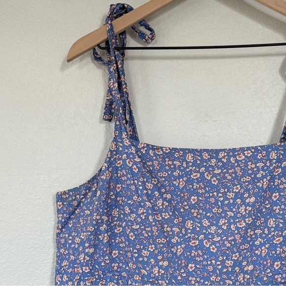 MADEWELL XL Tie Strap Tiered Midi Dress • Summer Vines Romantic Ditsy Floral - Picture 3 of 13